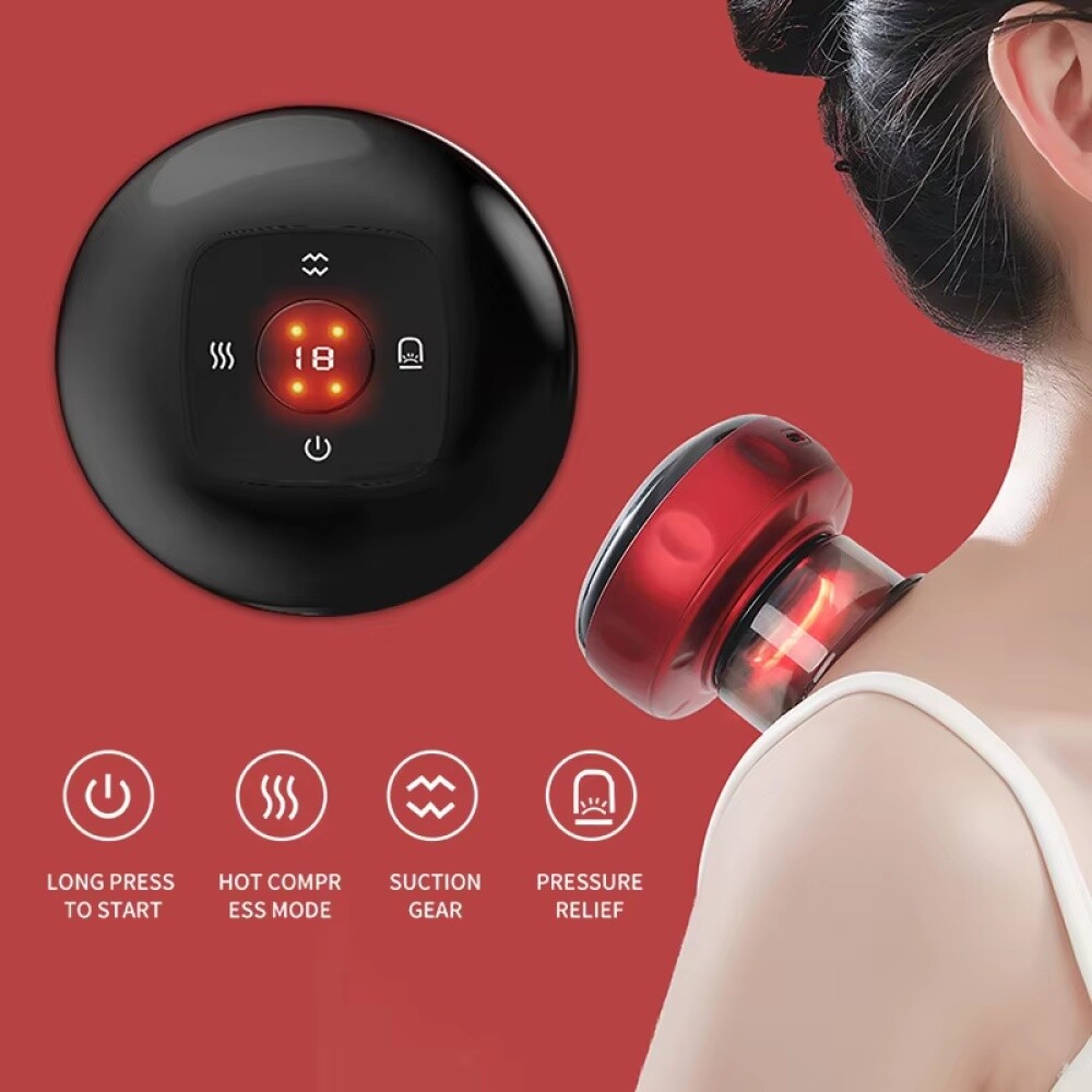 Electric Vacuum Cupping Heating Suction Cup Body Scraping Massage Therapy Device