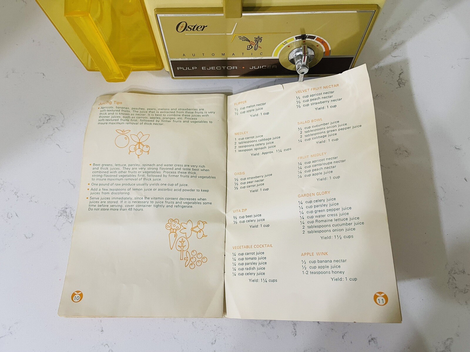 Vintage 70s Oster Model 362 Automatic Pulp Ejector Juicer Manual Cleaning Brush