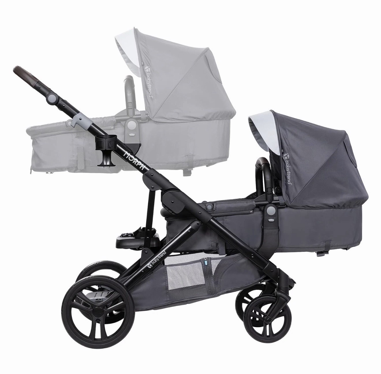 Morph Single to Double Stroller Second Seat, Dash Grey