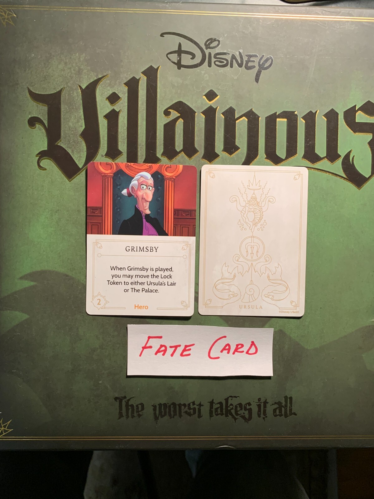 Disney Villainous   URSULA    Grimsby    FATE CARD   Hero Card 2018 WONDER FORGE