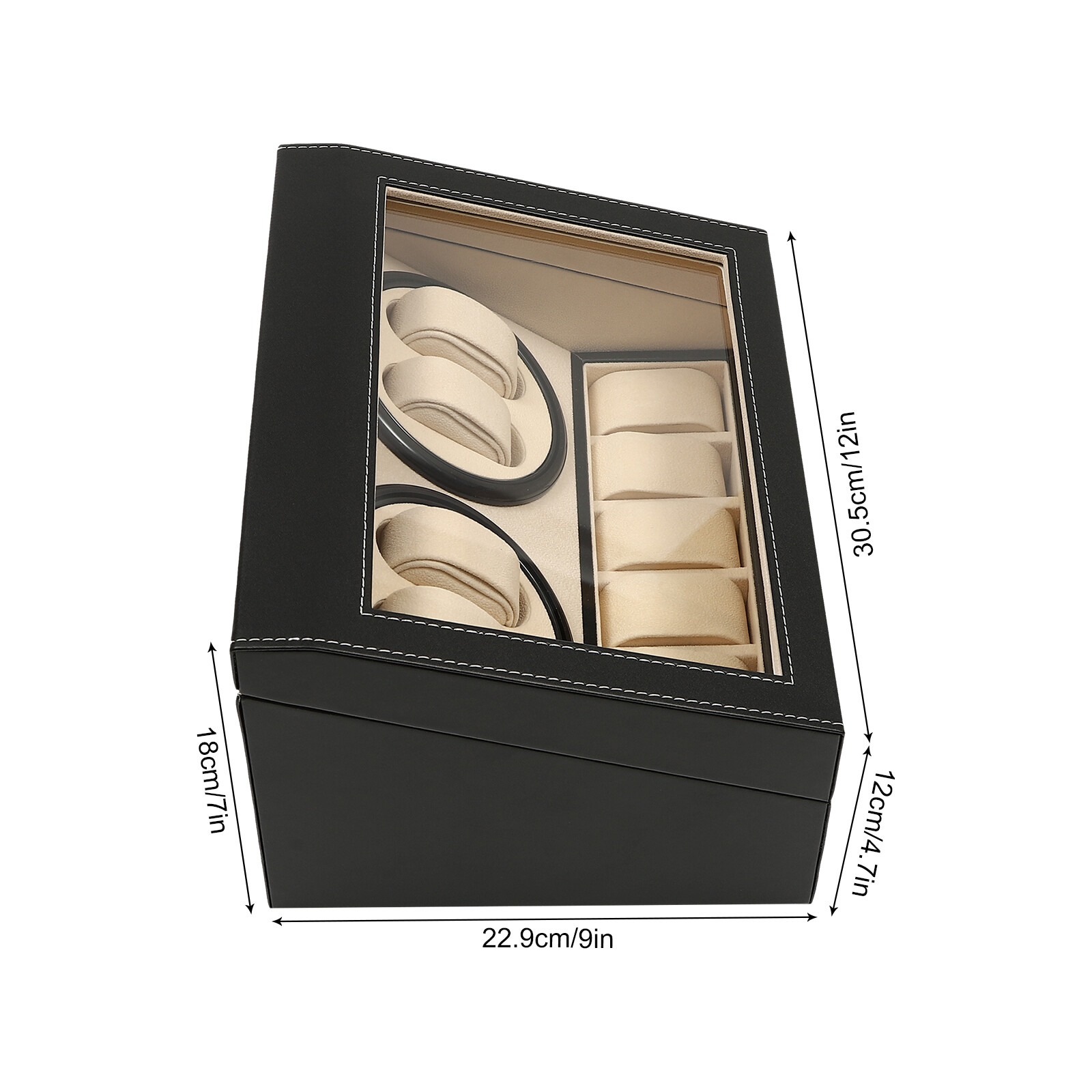 4+6 Luxury Automatic Rotation Watch Winder Leather Storage Case Display Box Gift