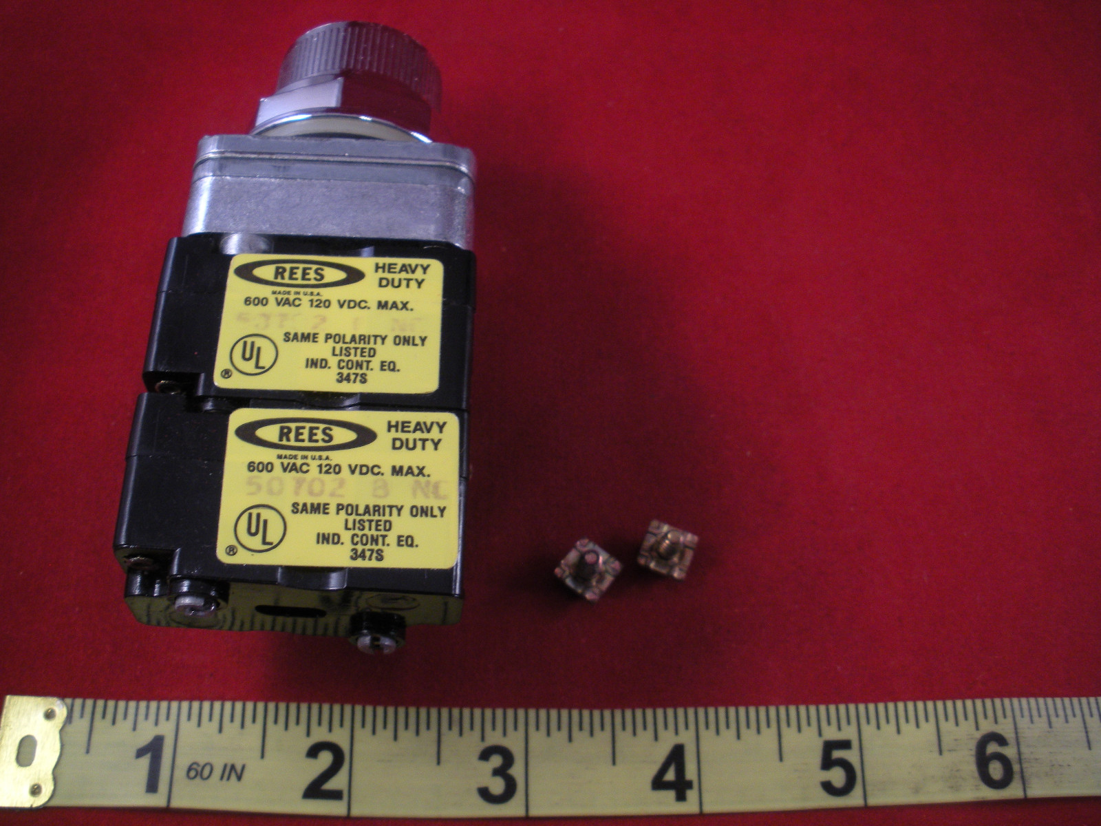 Rees 40302-501 Pushbutton Selector Switch 2-Pos Operator 50702 Contact Block Nnb