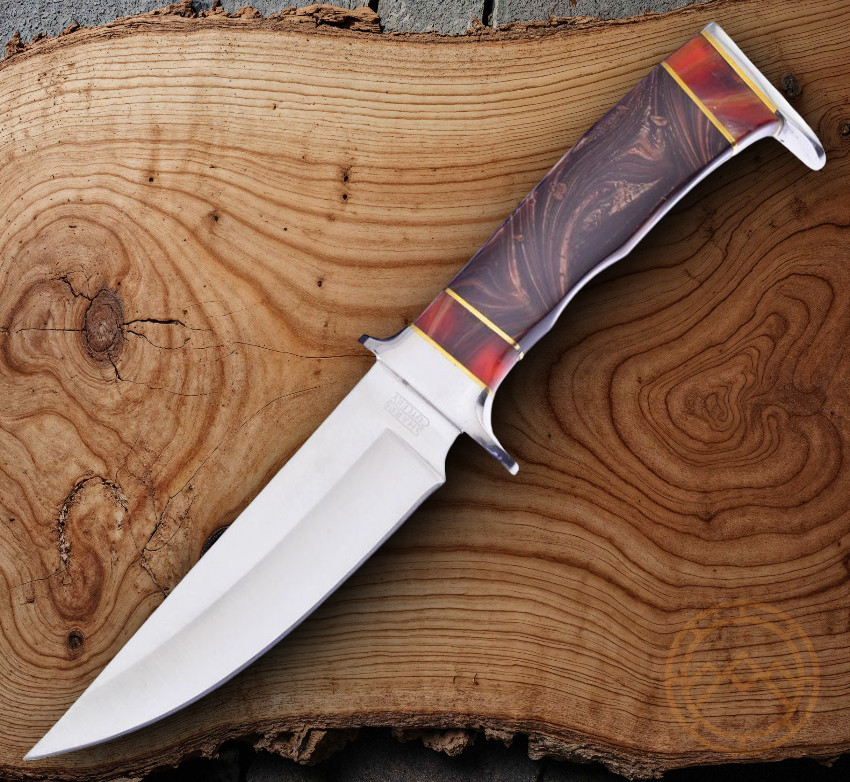 Frost Cutlery Hunter Fixed Knife 6" Satin Stainless Steel Blade Resin Handle