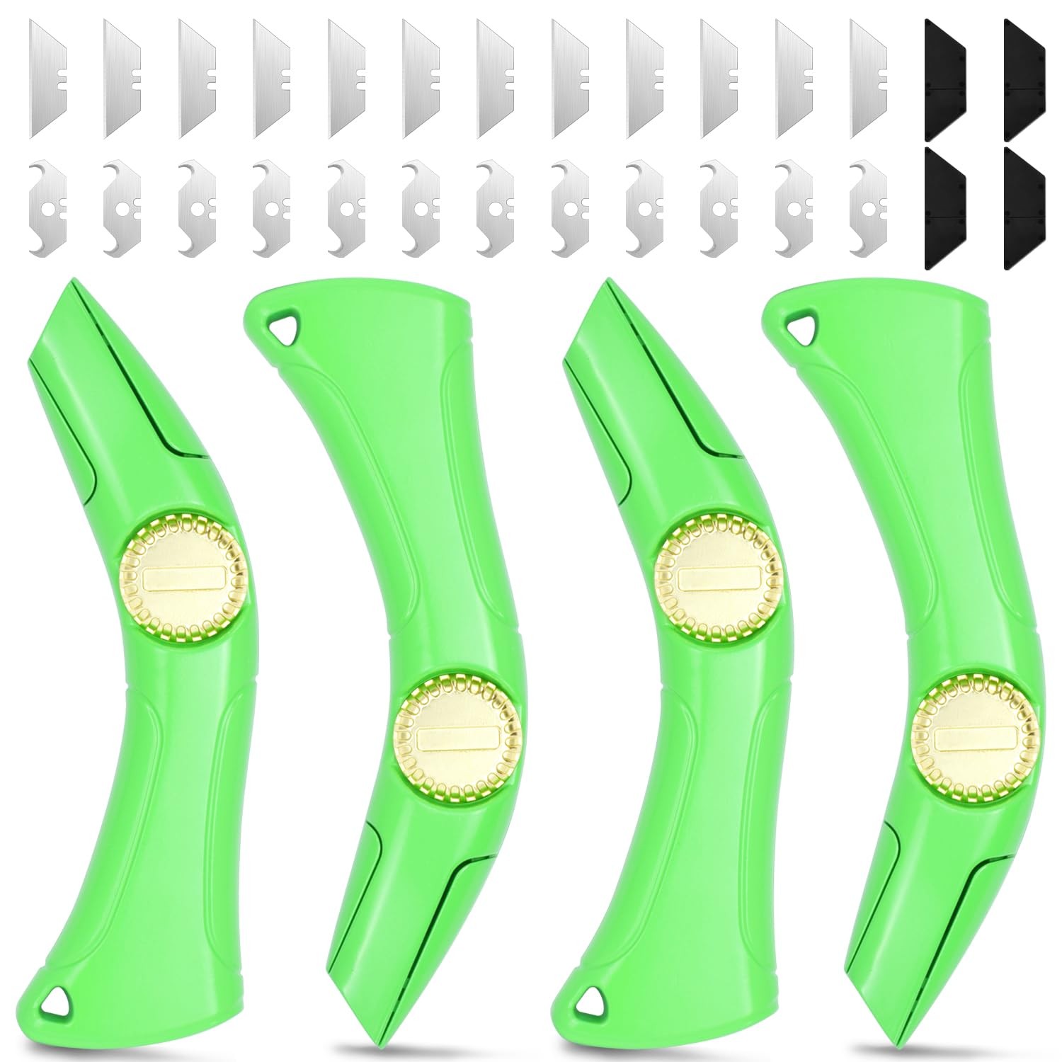 4 Sets of Heavy-Duty Roofing Shark Knives - Each Set Includes 6 Fixed Blades ...