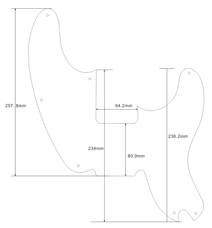 Guitar Pickguard for Fender Telecaster Precision Bass Style,4 Ply Black Pearl