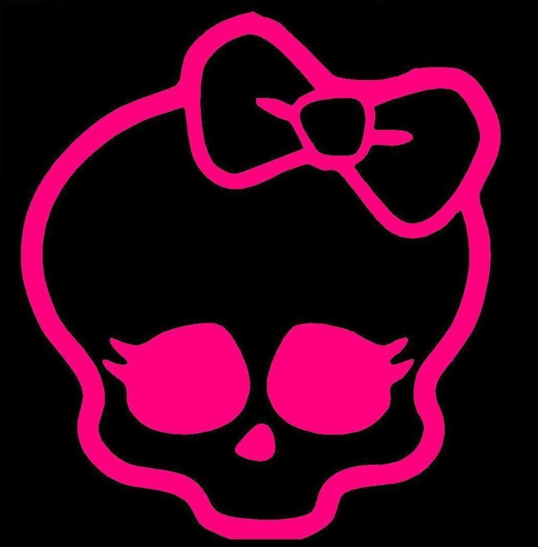 MONSTER HIGH SKULLETTE  VINYL DECAL STICKER WALL LAPTOP Hot Pink  5 inch - WoW!