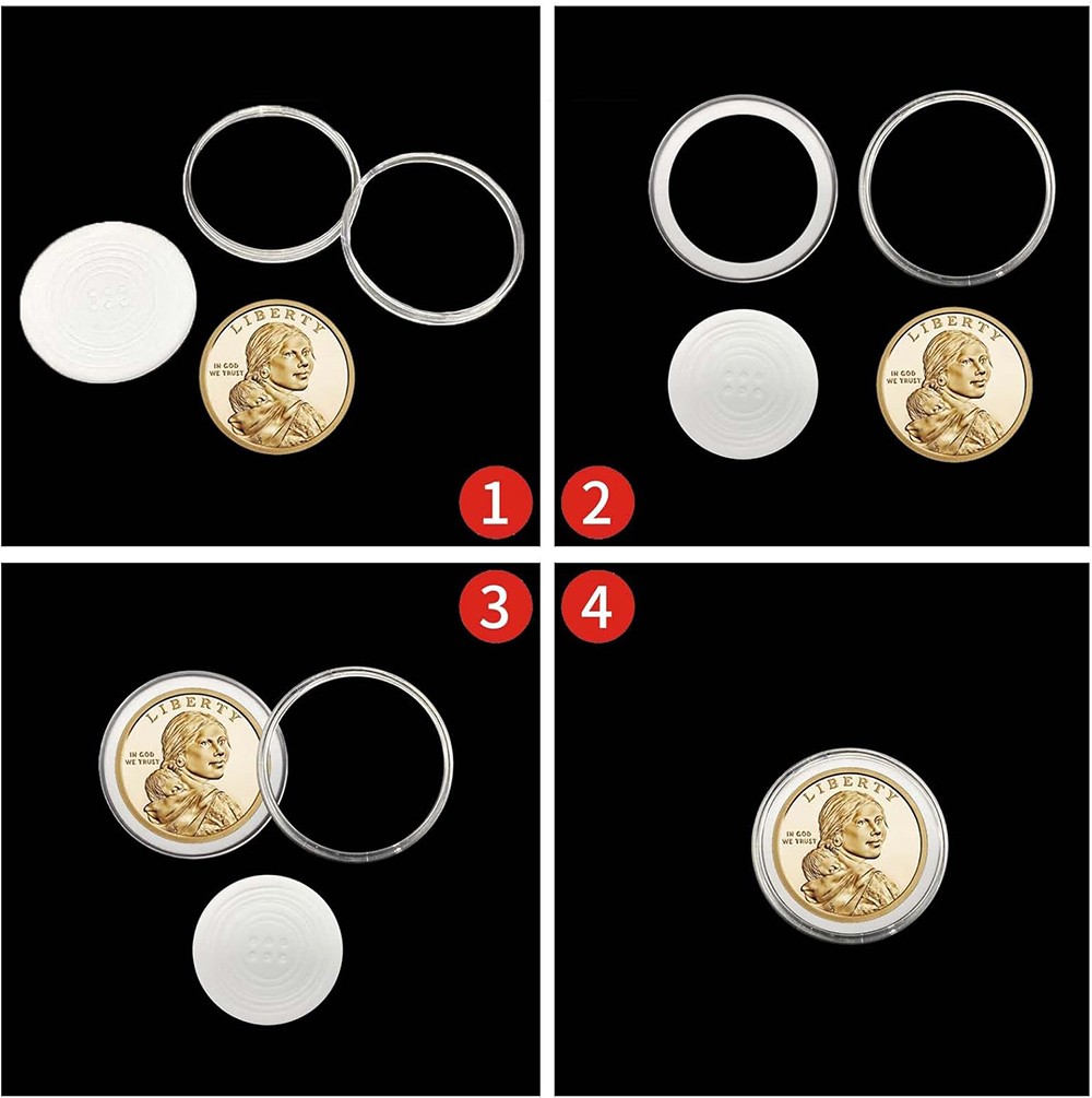 100Pack Clear Coin Capsule Round Plastic Holder 30mm Container Storage Box Case