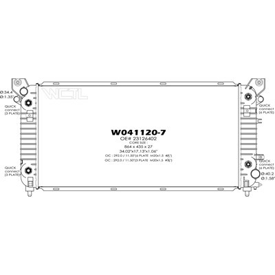 RADIATOR; FOR UNITS WITH MAX TOW PACKAGE; PLASTIC AND ALUMINUM