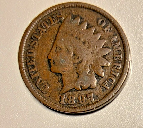 1897 Indian Head Cent - WARM BROWN AS SHOWN  (M719)