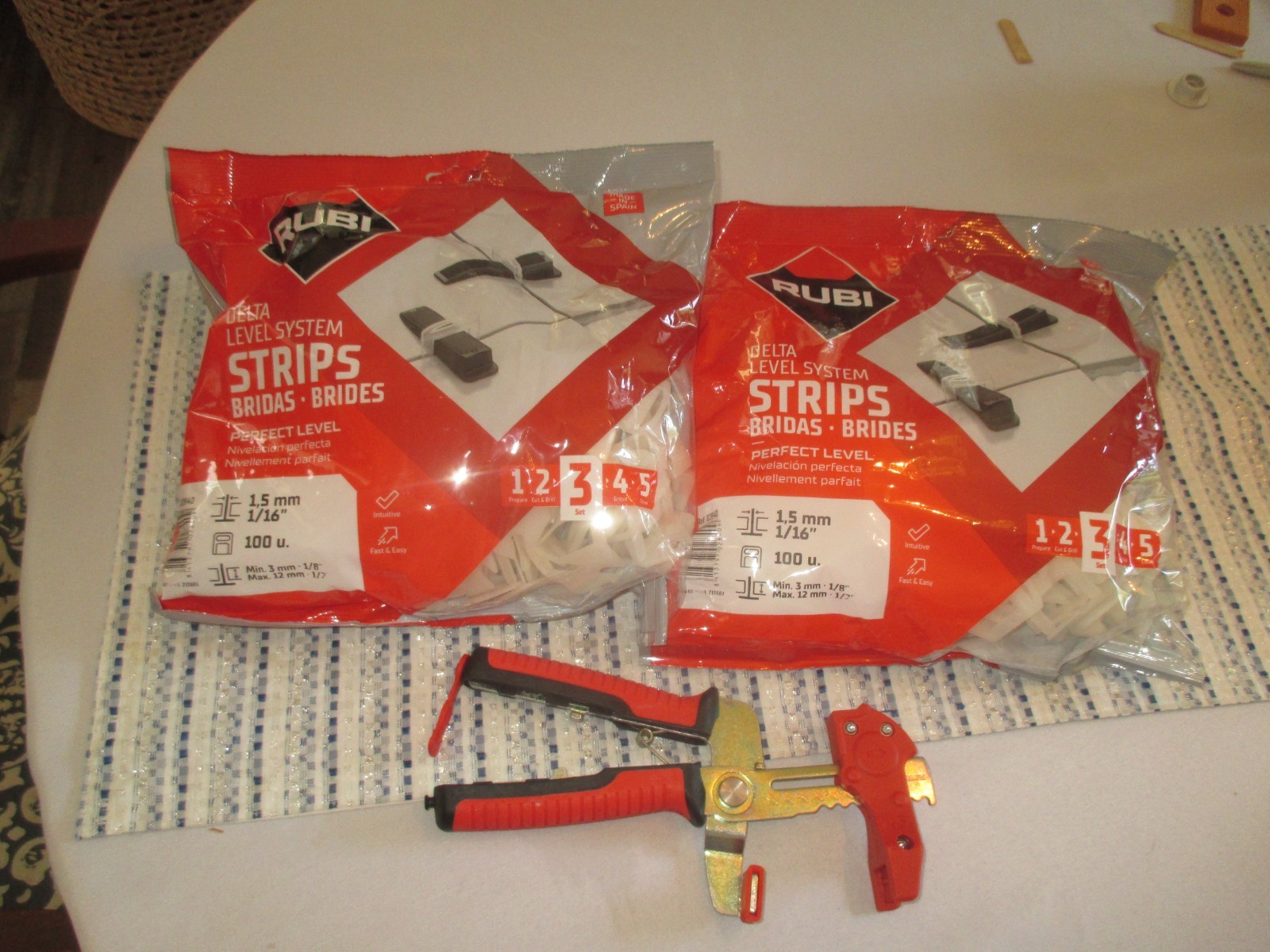 RUBI "NEW" DELTA LEVEL SYSTEM lot of 2 100 STRIPES BRIDES 1/16" set 3 w/pliers