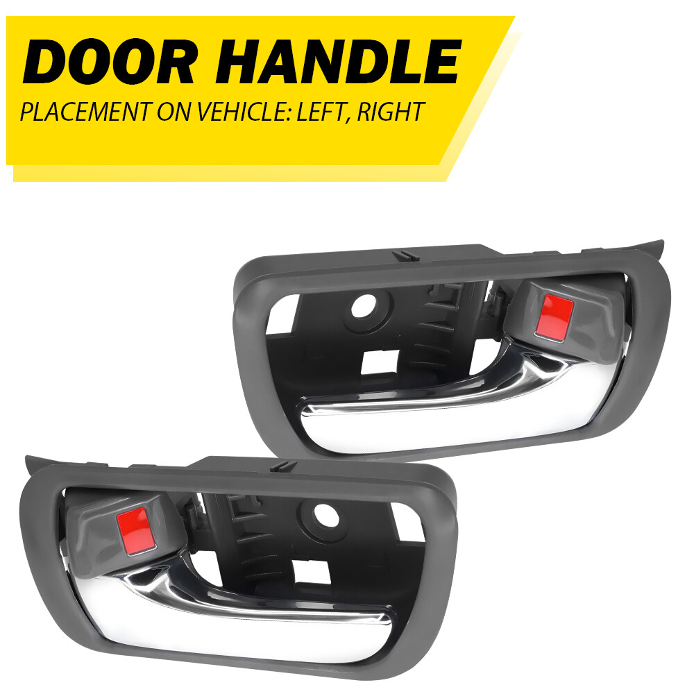 For 2002-2006 Toyota Camry Door Handle Inside Gray Chrome Left & Right Pair Set