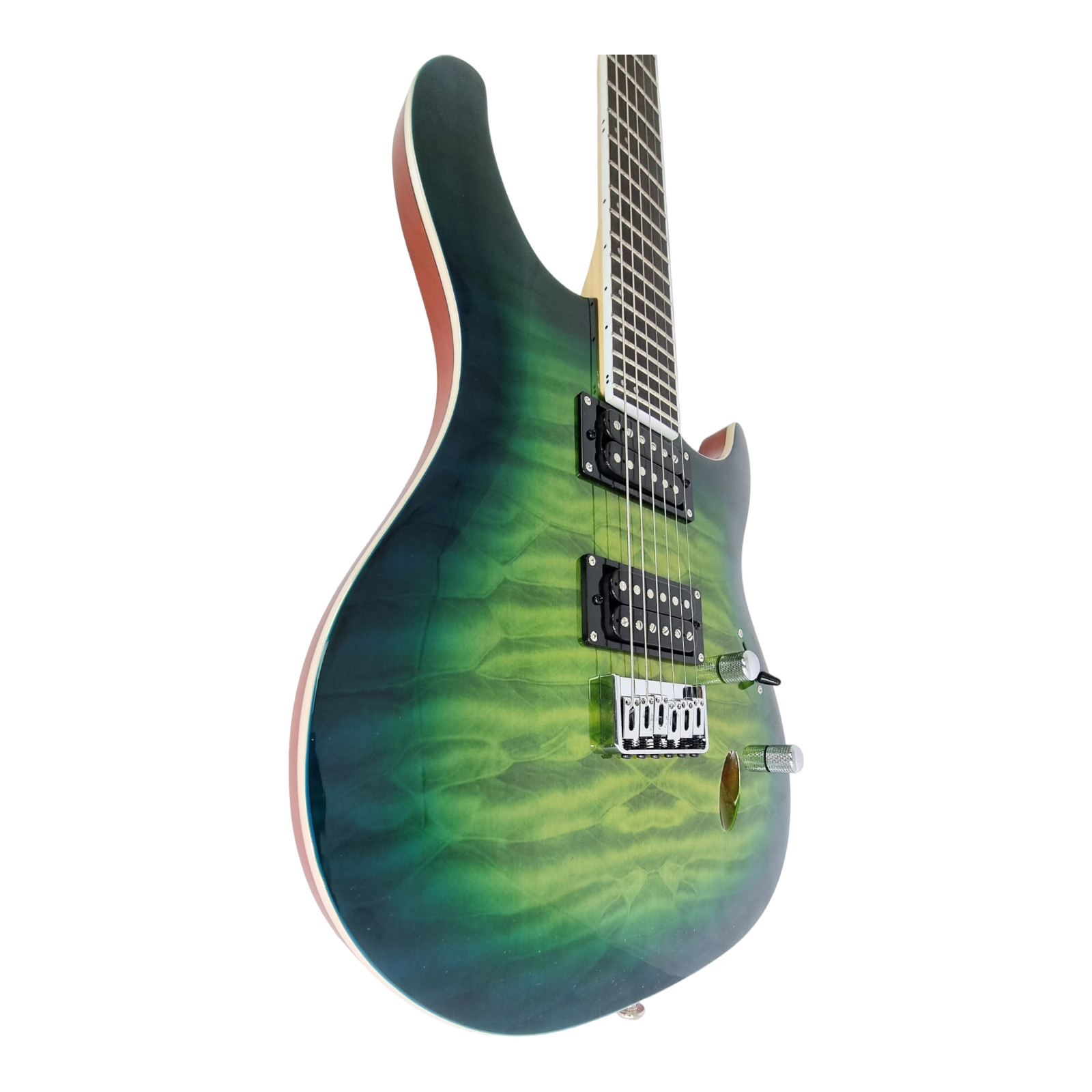 Haze Electric Guitar, Okoume Body, Green + Bag & Accessories, HZPRESTIGEBGR