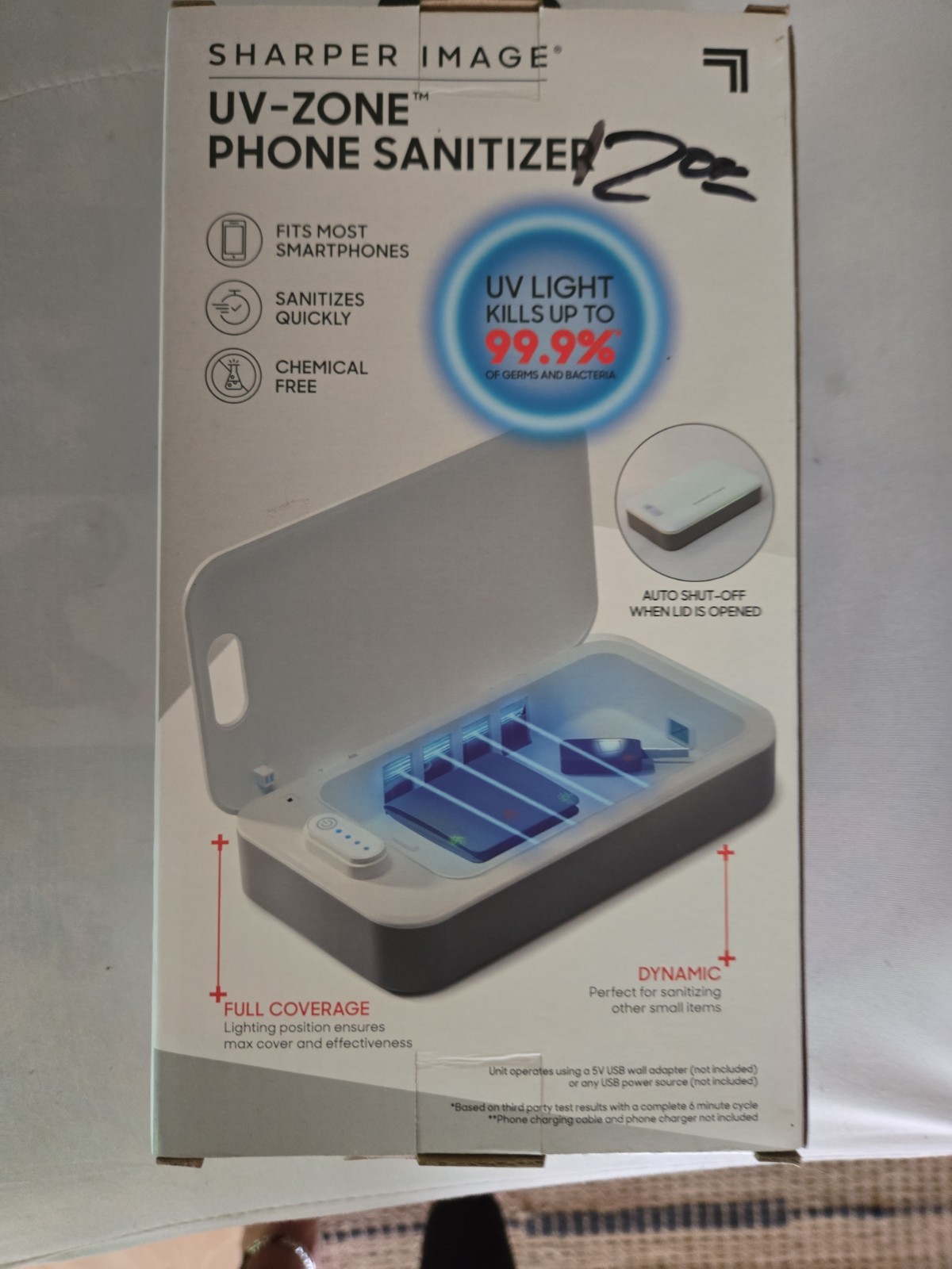 New Sharper Image UV Zone Phone Sanitizer