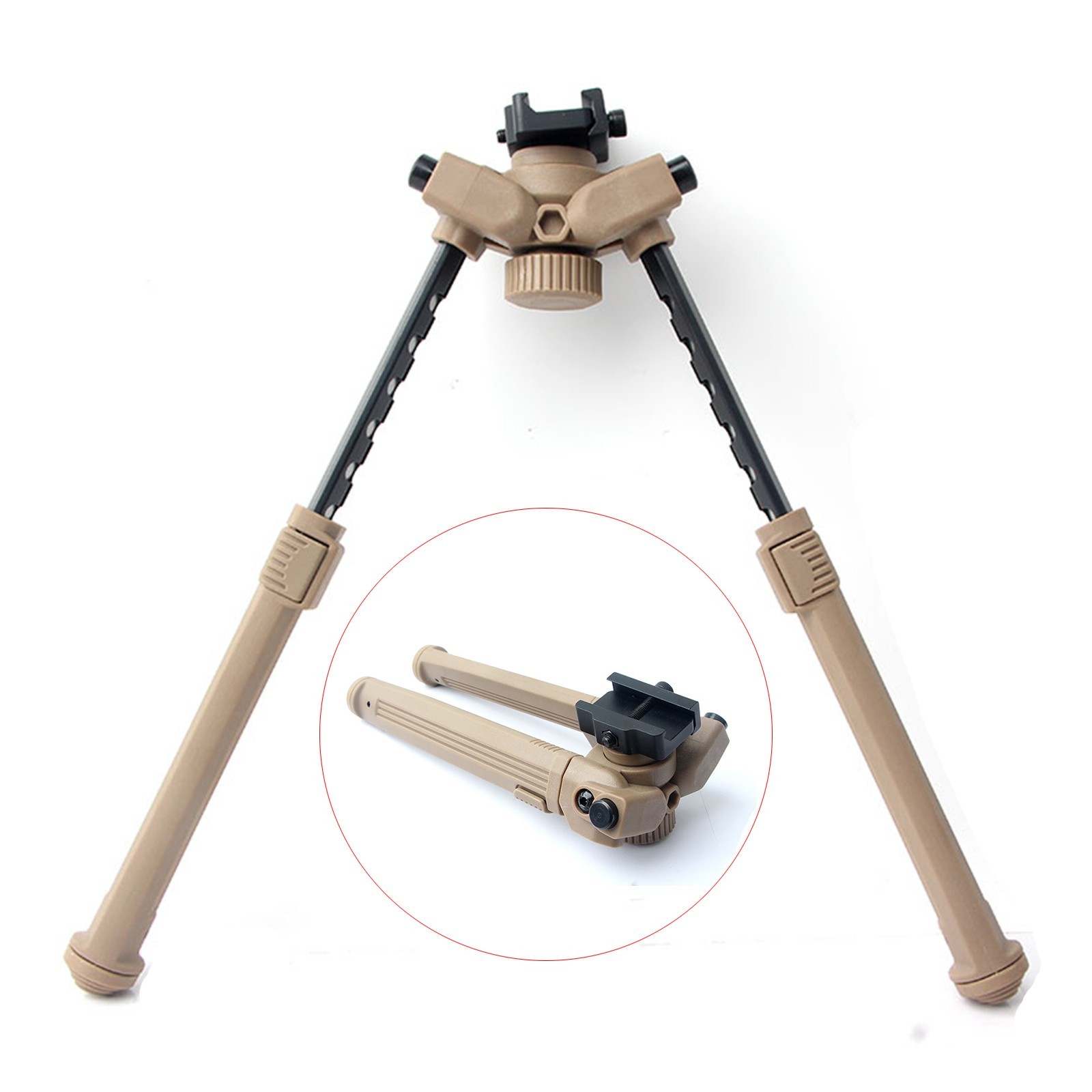 Tactical Adjustable Bipod Mount with Picatinny Rail Mount Bipod Aluminum Polymer