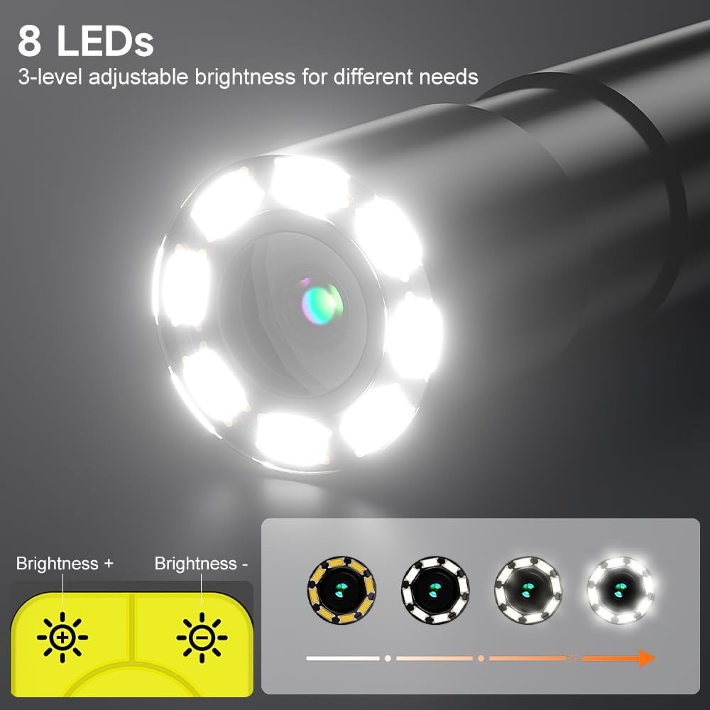 4.3-Inch IPS Borescope Camera with Enhanced Visibility - Ideal for Tight Spaces