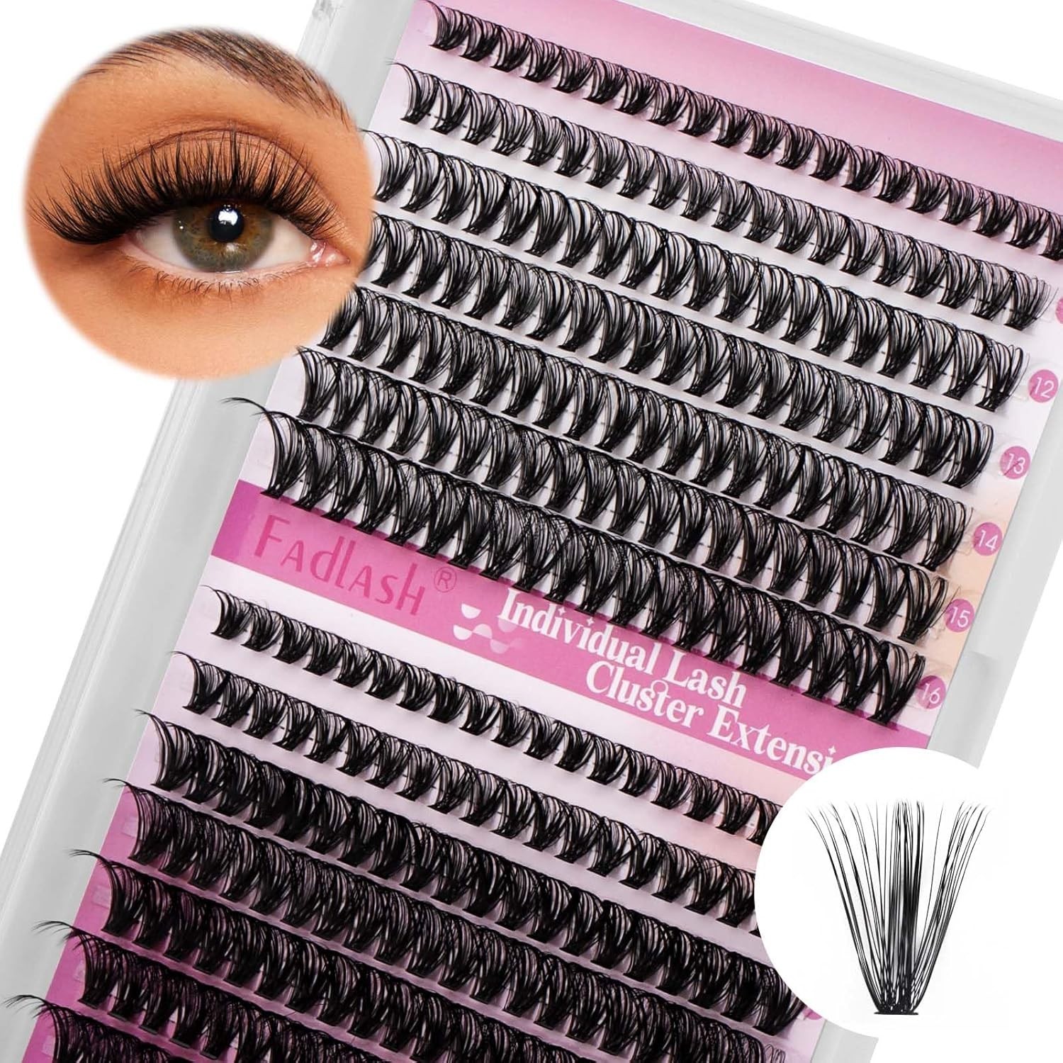 Individual D Curl Eyelash Clusters - Easy Home Application for Stunning Eyes