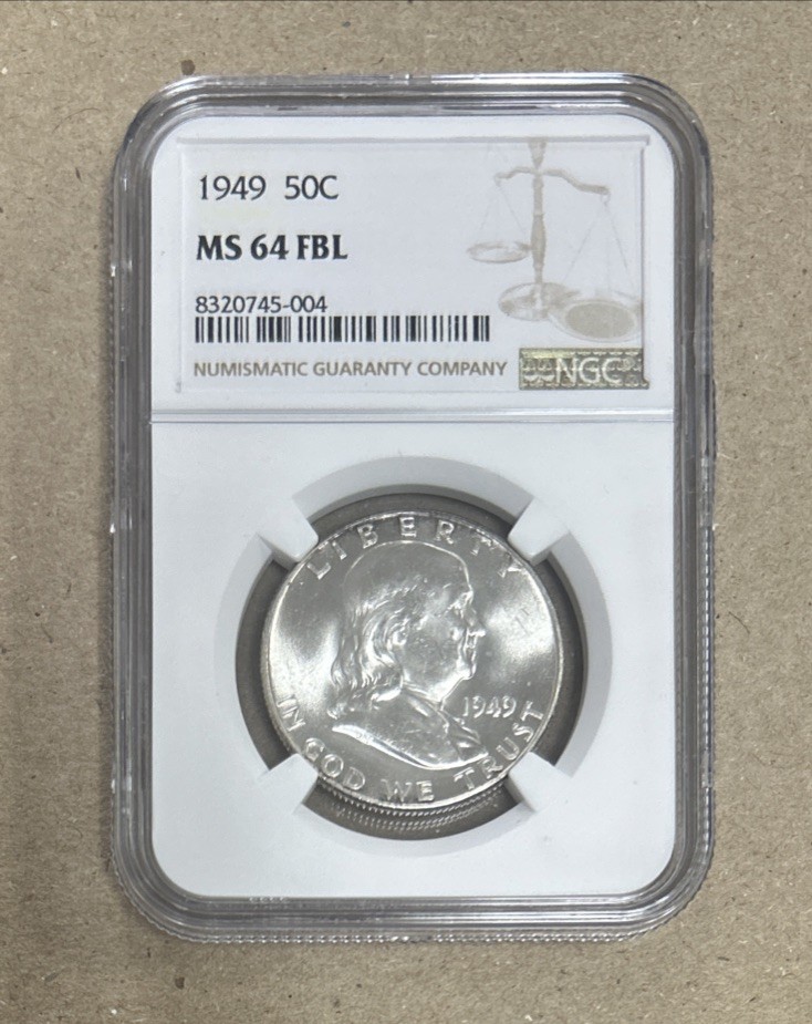 1949 50C Franklin Half Dollar NGC MS64 FBL