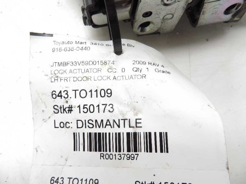 2009 TOYOTA RAV4 DRIVER SIDE FRONT DOOR LOCK ACTUATOR ASSEMBLY