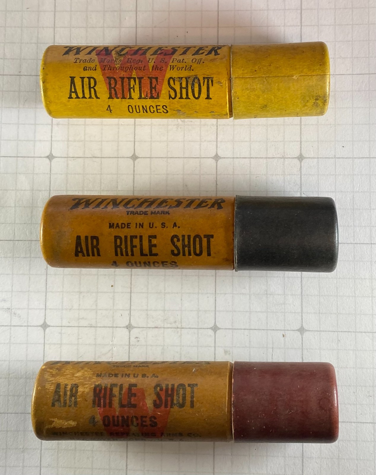 Lot of 3: Winchester Air Rifle Shot 4 oz. Tubes w/ .177 Cal. Lead Pellets