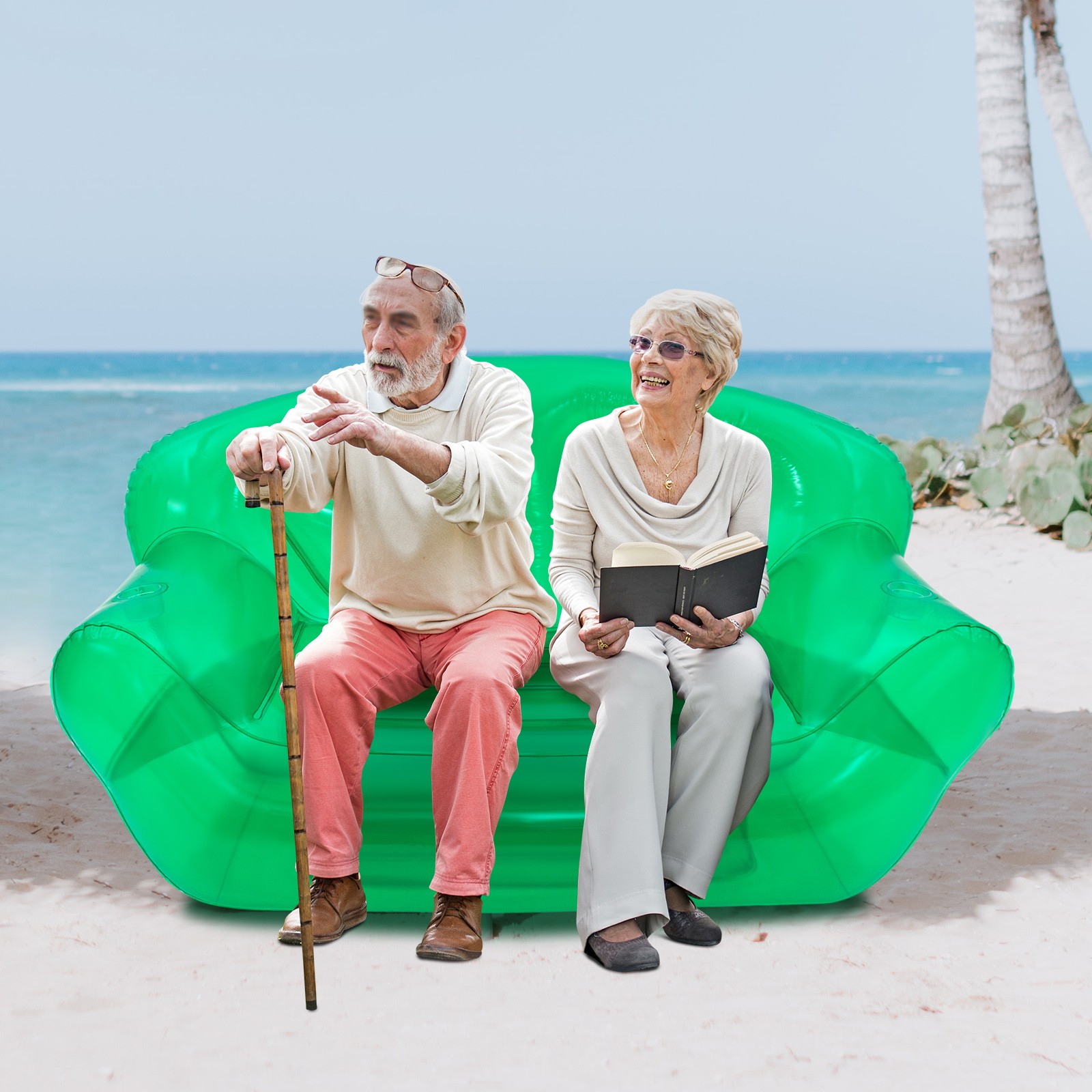 Portable Inflatable Sofa Double Person Couch Patio Yard Camping Inflatable Sofa