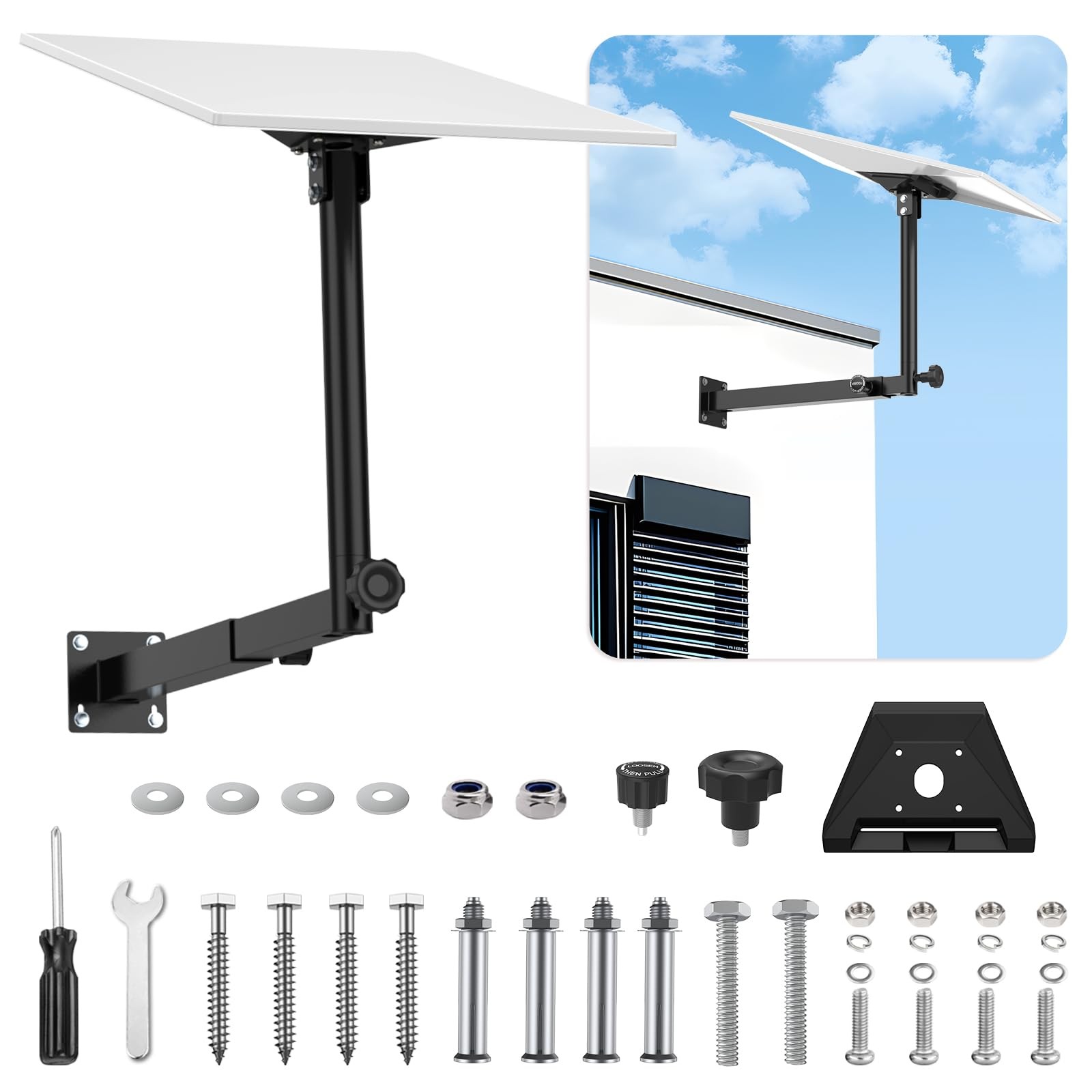 Adjustable Starlink Gen 3 Mount, 360Â° Rotatable Starlink Pole Mounting Kit wi
