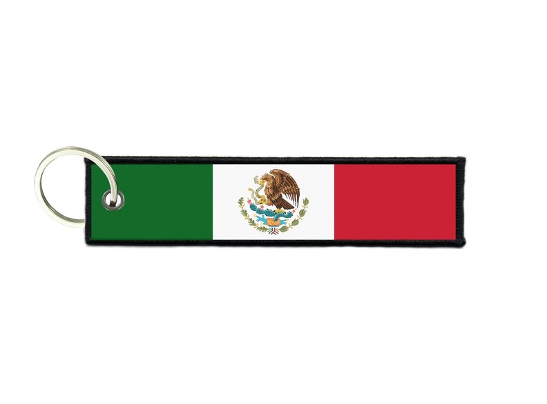 Keychain Key Man Woman Fabric Embroidered Printed Mexico Mexican Flag