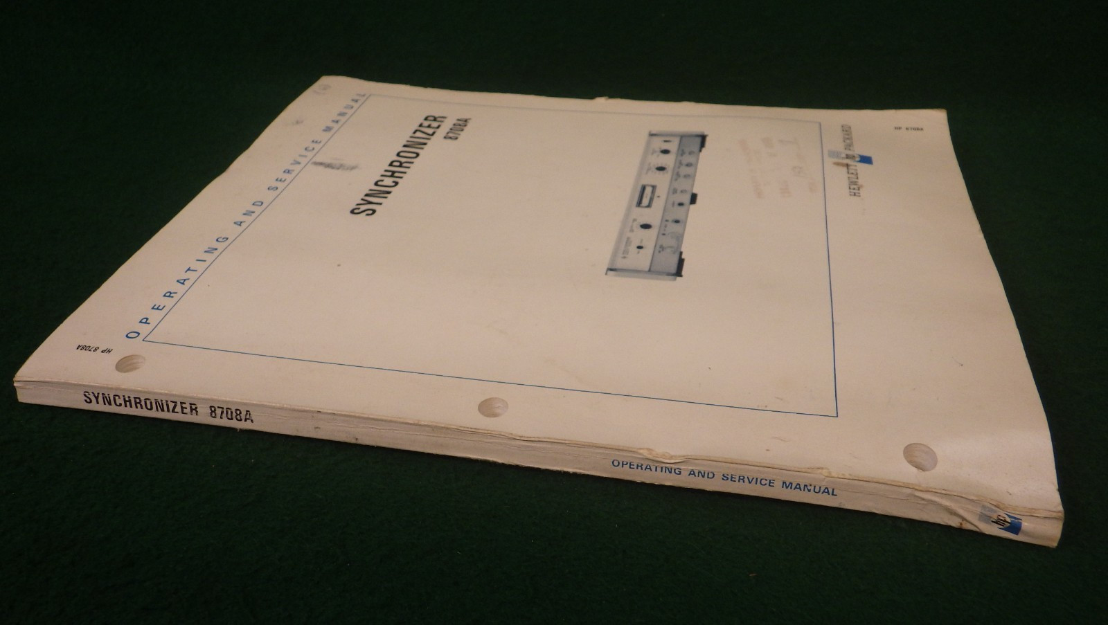 Hewlett Packard 8708A Synchronizer Operating Manual 1967