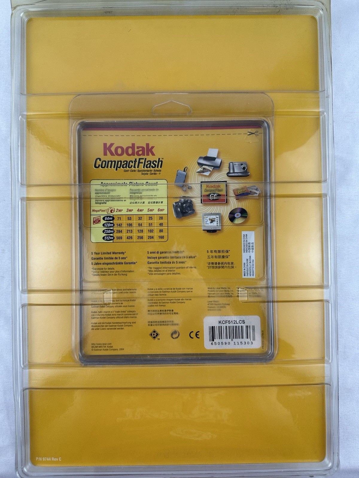 NEW Kodak 512MB CF Compact Flash Camera Memory Card Sealed