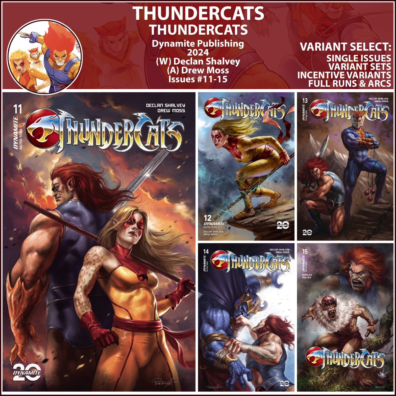 Thundercats (2024) #11 12 13 14 15 Dynamite COVER SELECT