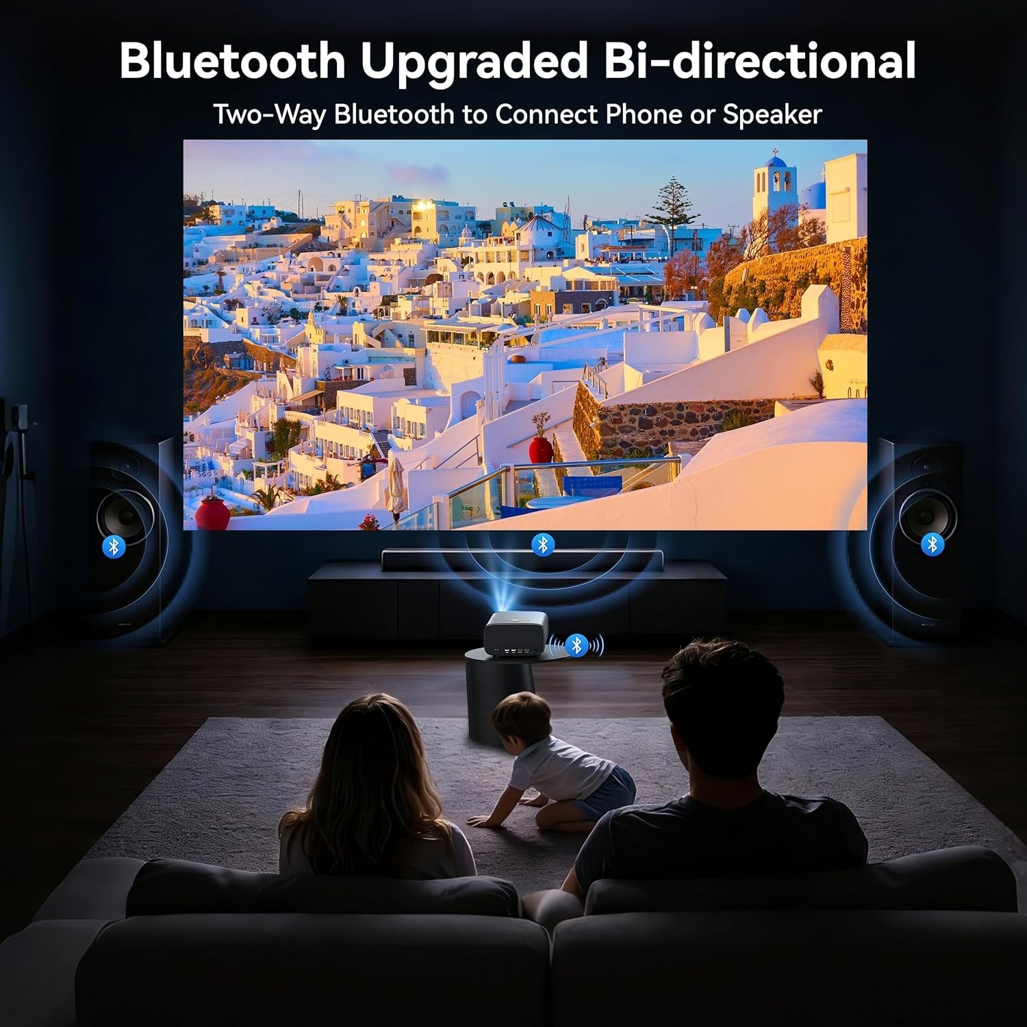 Smart Projector with WiFi and Bluetooth Built-in Streaming Apps Bundle