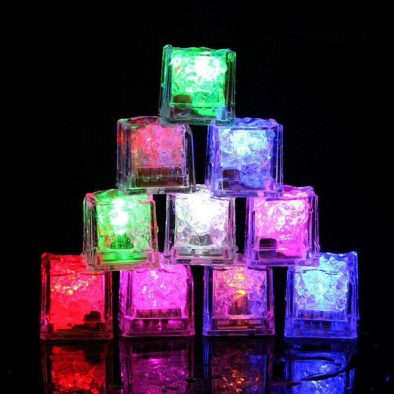 ICE CUBES LEDS Light Up 12-48Pcs Multicolor & flash ,drinks parties lowest price