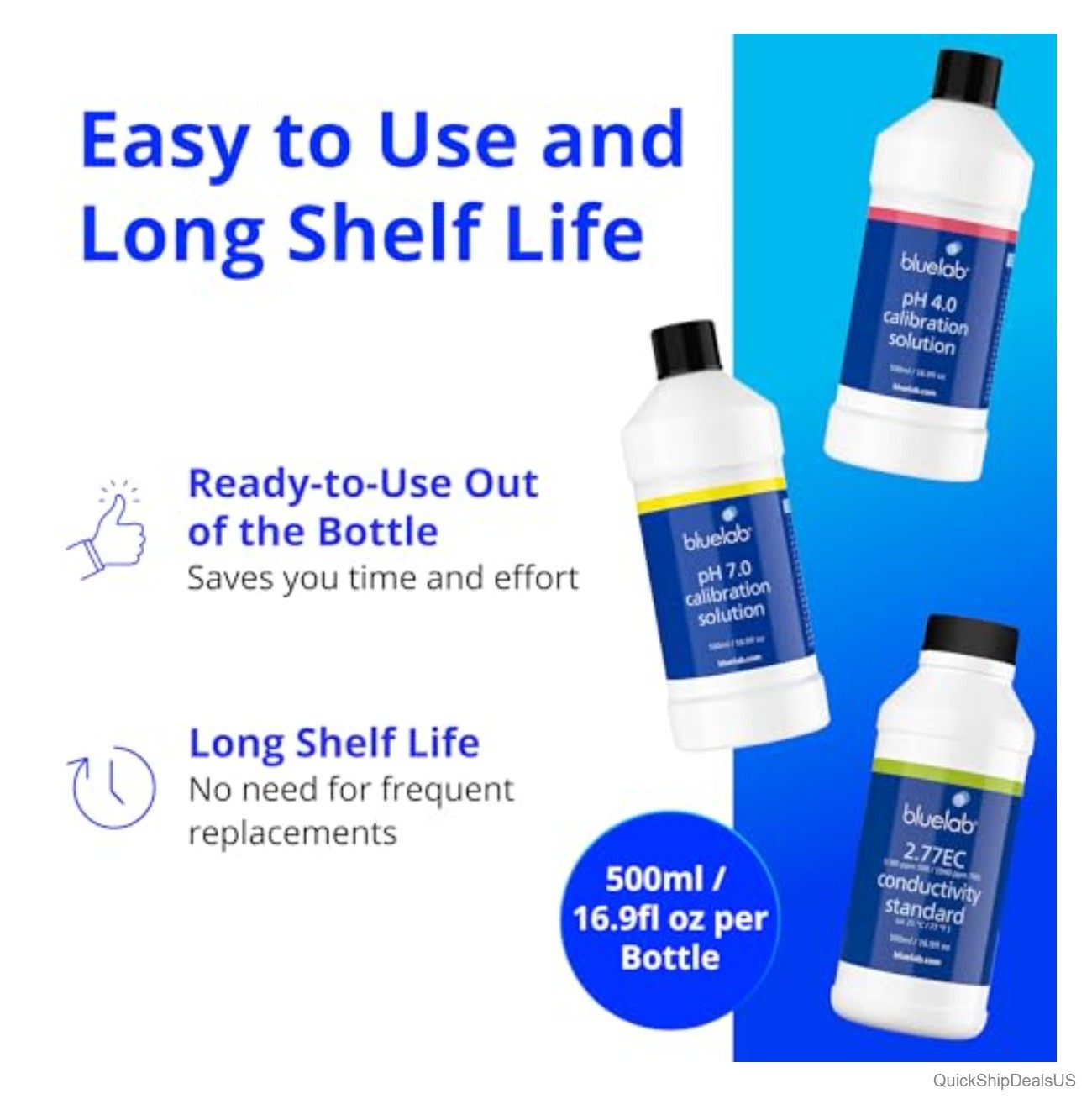 Calibration Solution Kit pH 4.0 7.0 2.77 EC 500 ml Bottle Hydroponics Meter