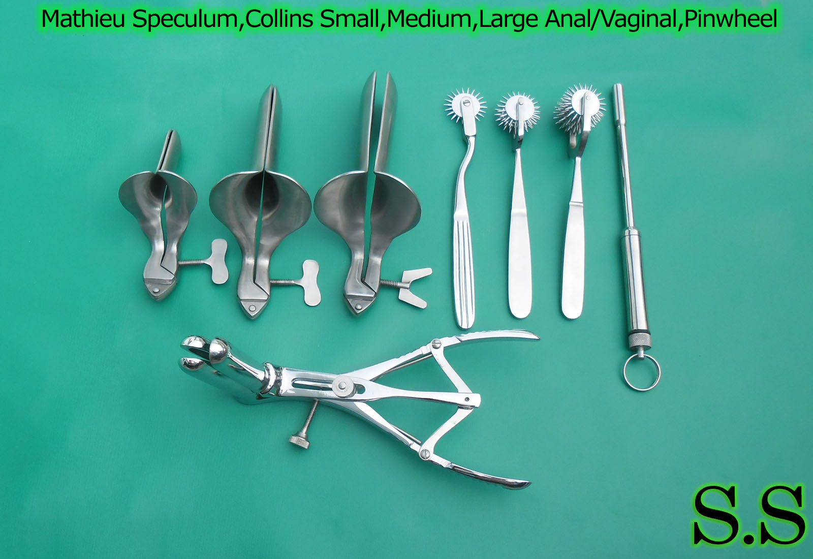 Mathieu Speculum,Collins Small,Medium,Large Anal/Vaginal,Pinwheel