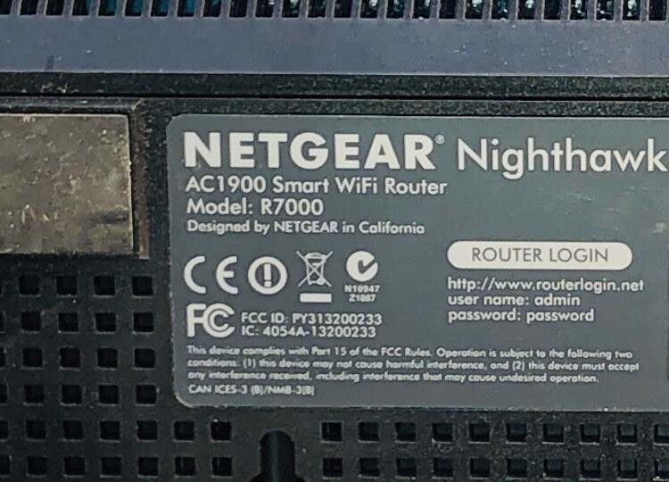Netgear Nighthawk AC1900 Model R 7000 Wireless WiFi Router