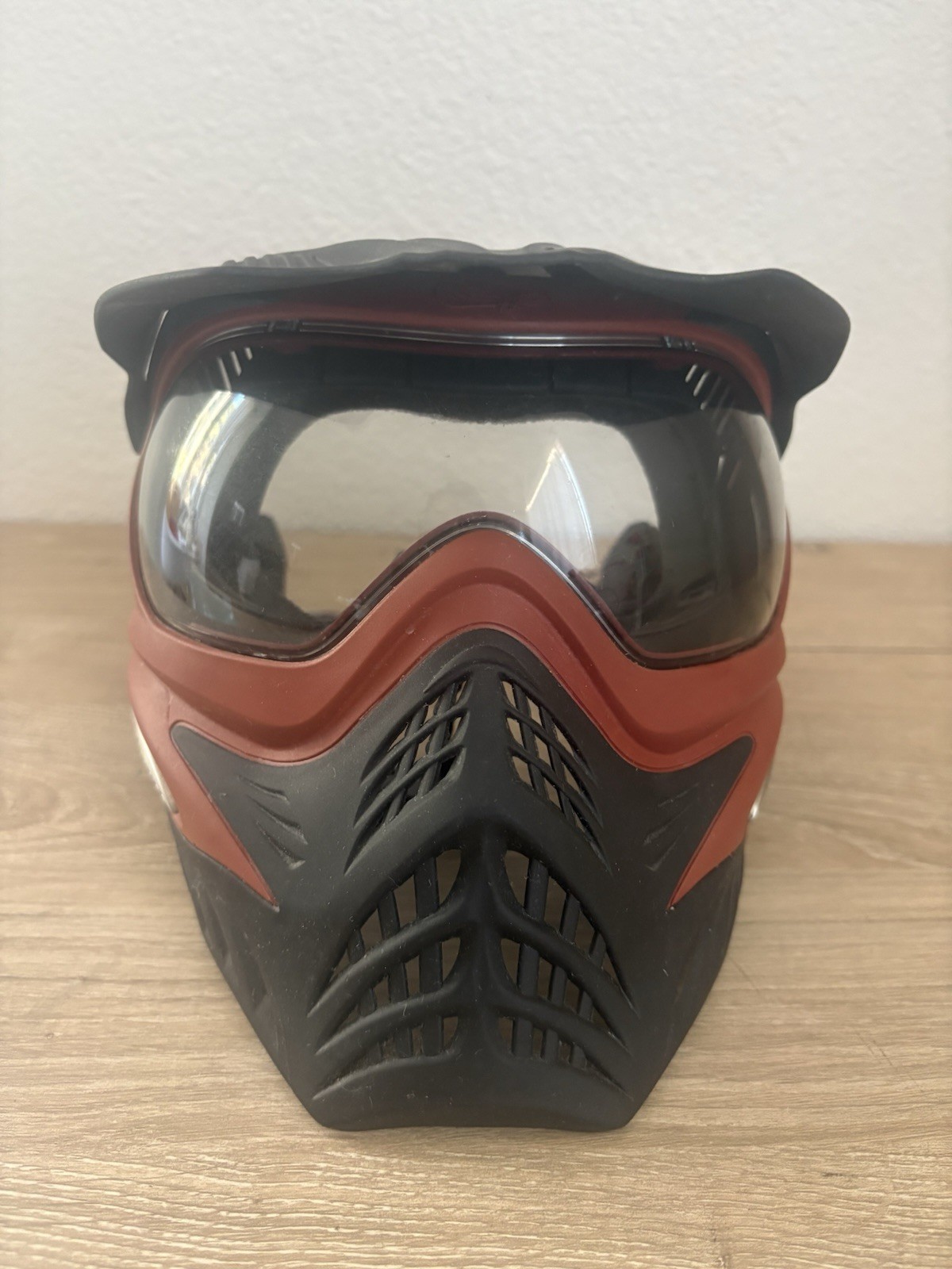 V Force Grill Paintball Mask W/ Anti Fog Lense & Visor Scarlet & Black