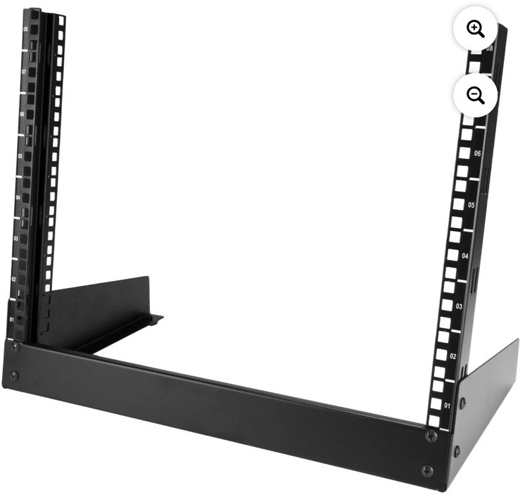 StarTech 8U Desktop PC Rack - 2-Post Open Frame Rack - 19in Open Frame IT Rack