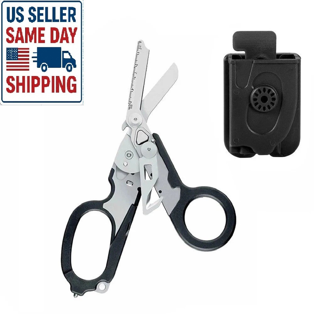 6-in-1 Foldable Trauma Shears - Tactical Raptor Medical Scissors with Holster