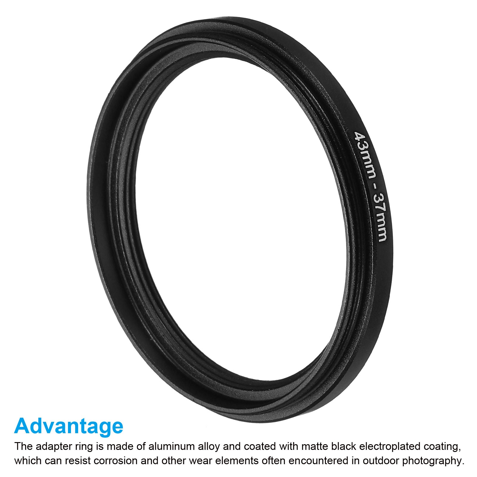 43mm-37mm Metal Step Down Ring Camera Lens Filter Adapter Ring Aluminum Filter
