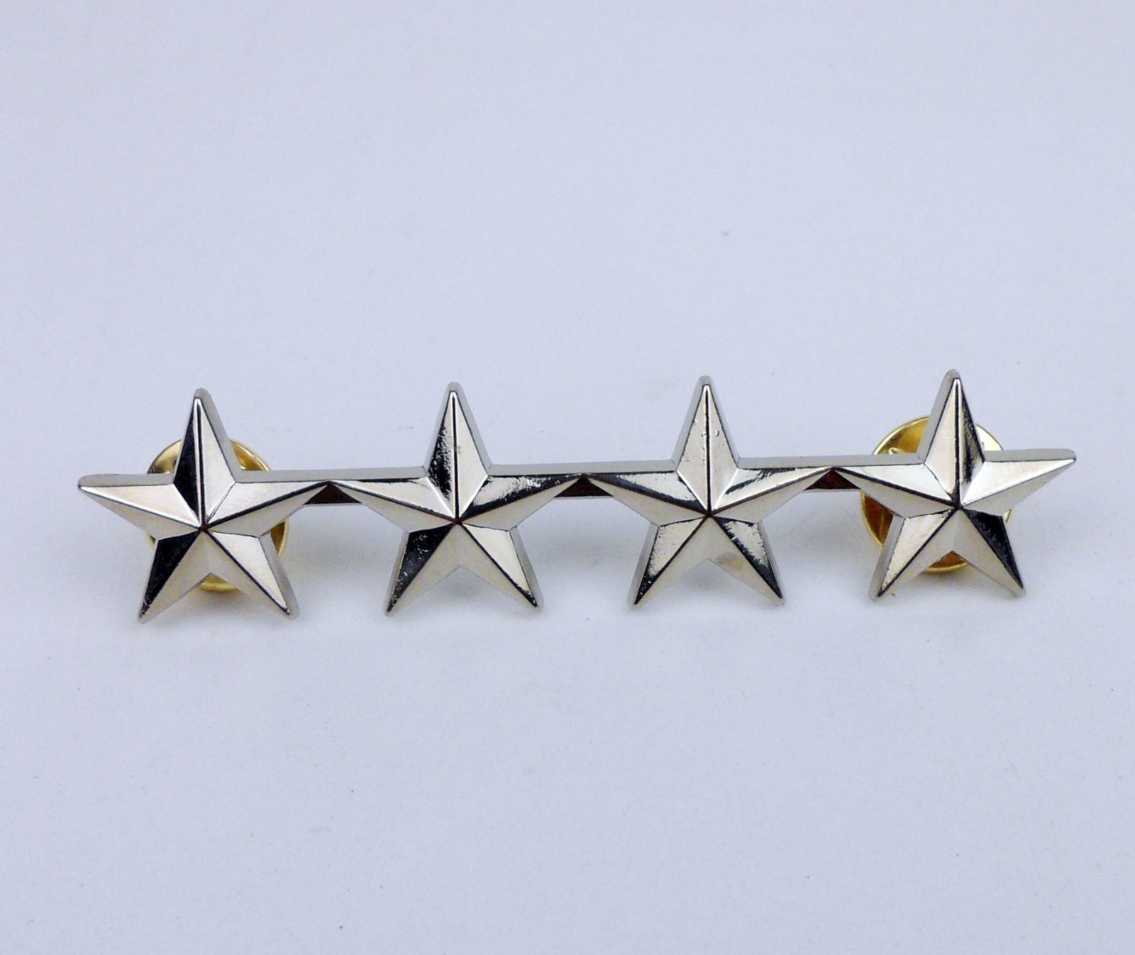SILVERY METAL US MILITARY BERET STARS BADGE PIN INSIGNIA / U.S. RANK PIN