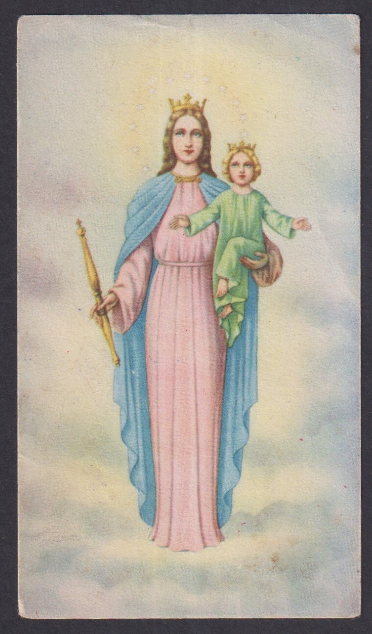 Holy card antique de la Virgin M. Auxiliadora santino image pieuse estampa