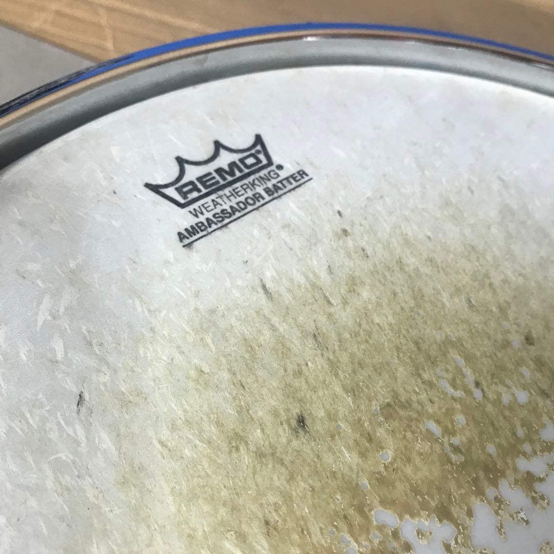 Pearl Steel Shell Remo Wetherking Snare Drum with Sticker, As-Is, for Parts