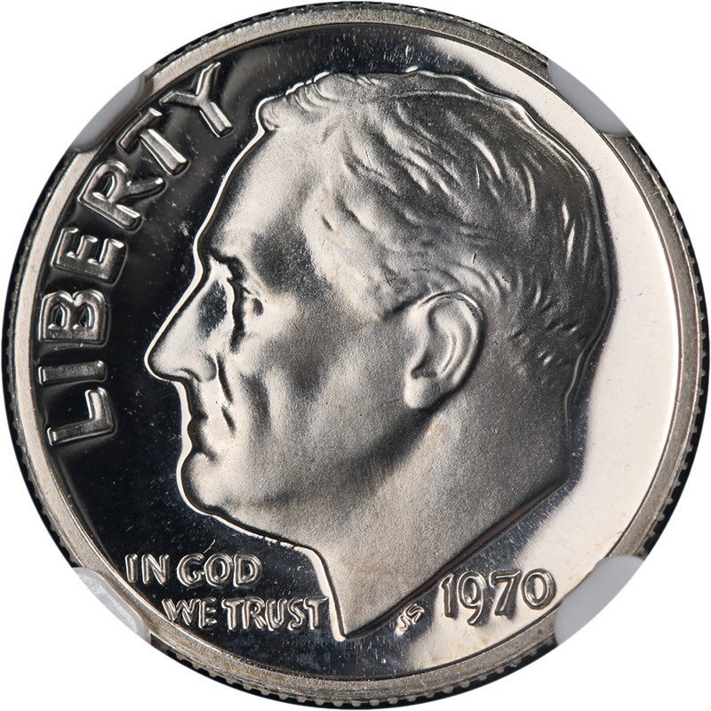 1970 Roosevelt Dime No 'S' Proof NGC PF68 Cameo Blazing Gem Superb Eye Appeal