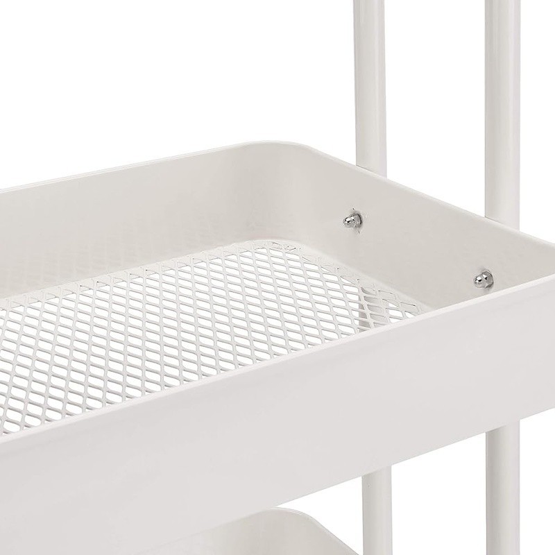 3-Tier Rolling Metal Utility Cart Kitchen Storage W/ Wheels & Push Handle New
