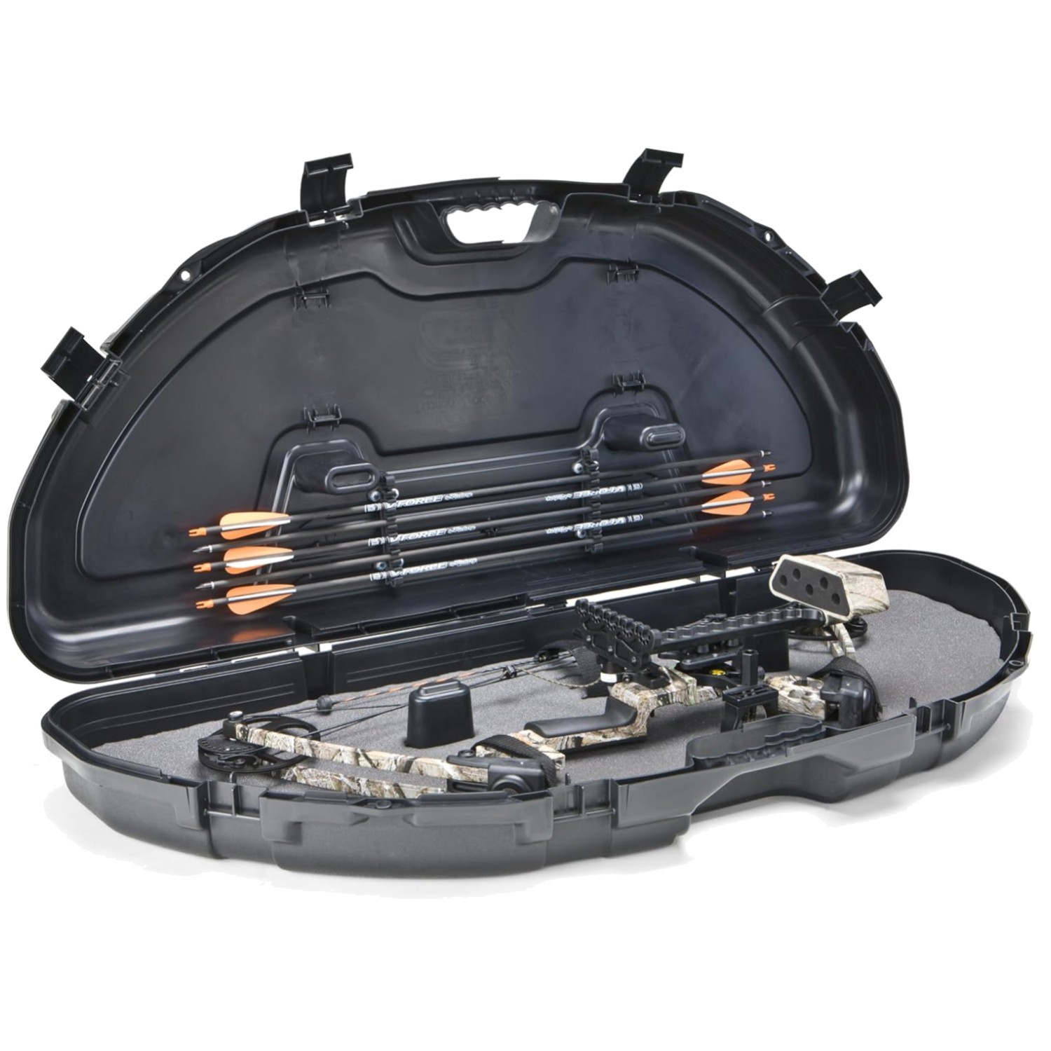 Lightweight and Durable Hard Bow Case with Padded Foam and Arrow Holder - Black