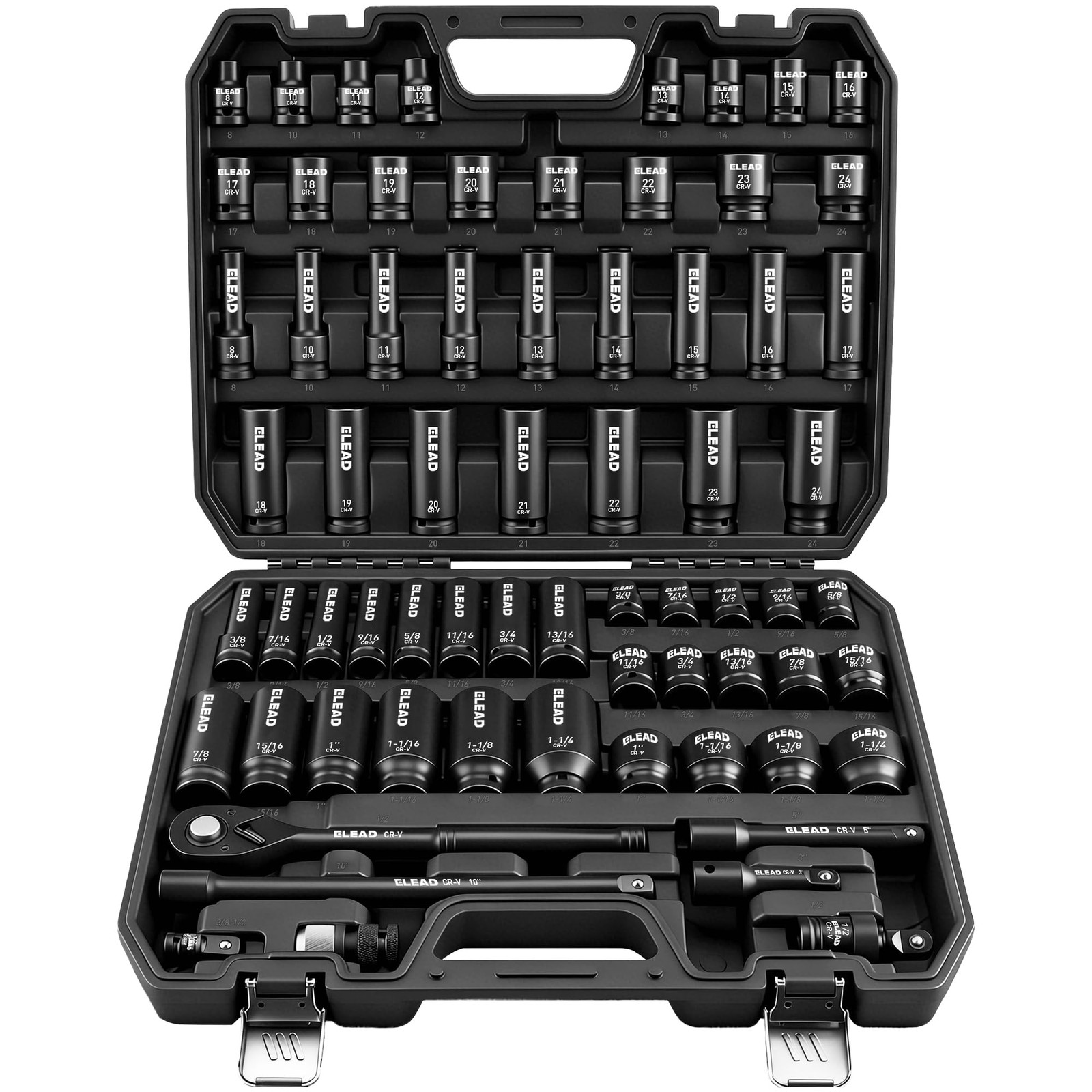 ELEAD 67 Piece 1/2" Drive Deep Impact 67pcs 1/2'' Socket Set
