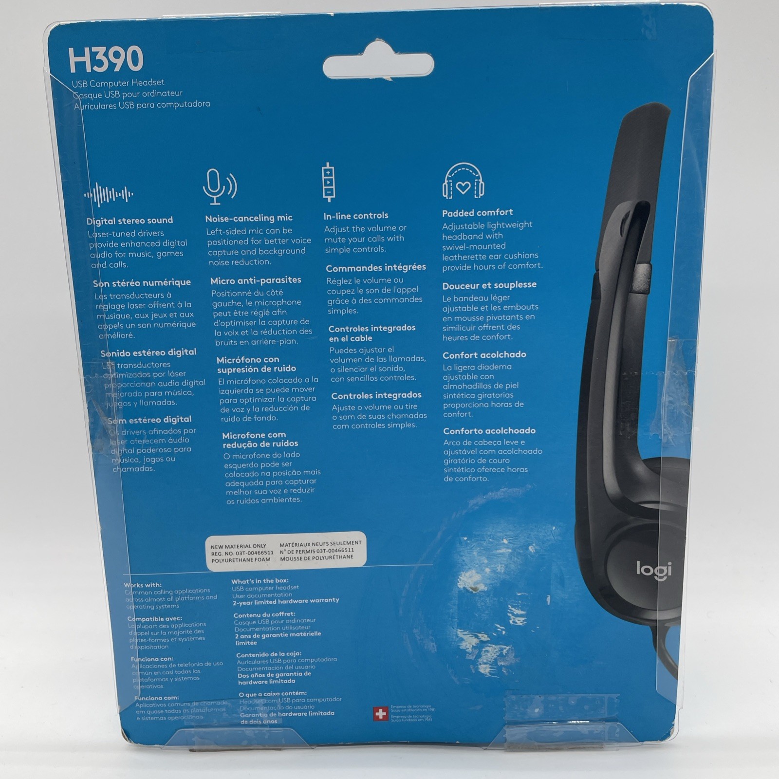 Logitech H390 Black Over the Ear USB Headset