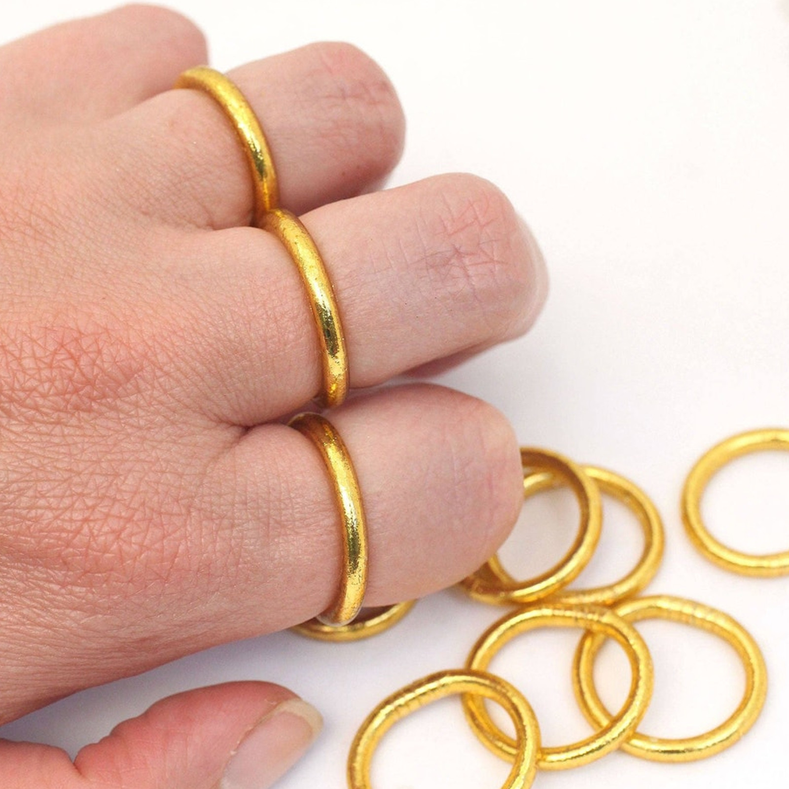 Thai Buddhist Temple Kumlai Stackable Ring – Fluorescent Green