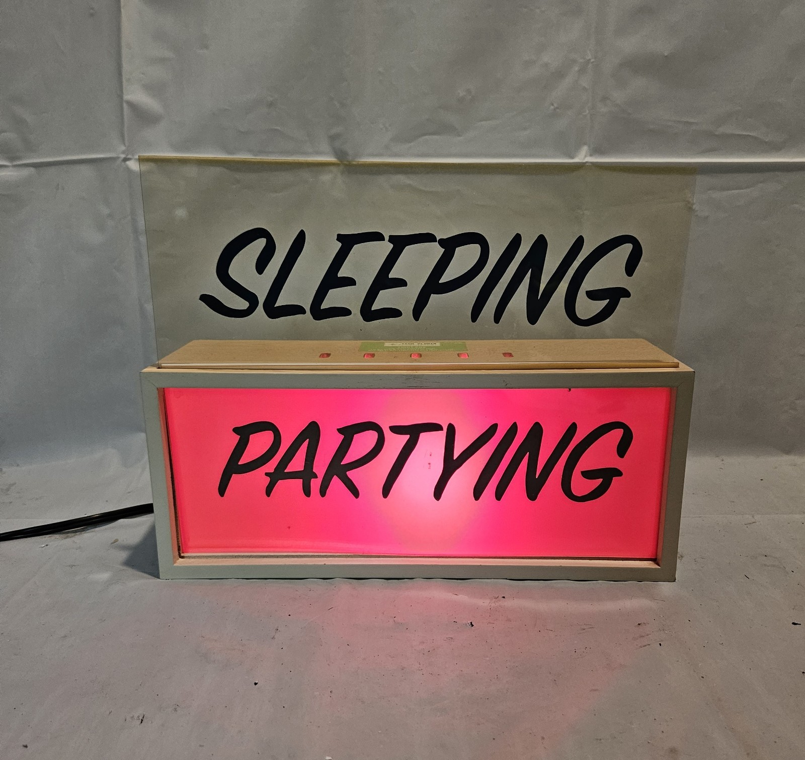Vintage "Partying/Sleeping" Light Box!