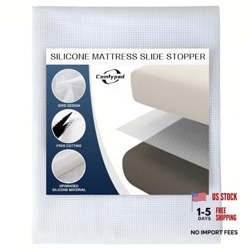 Silicone Mattress Gripper 54 x 72 in, Rug Slide Stopper, Non-Slip Grip Queen