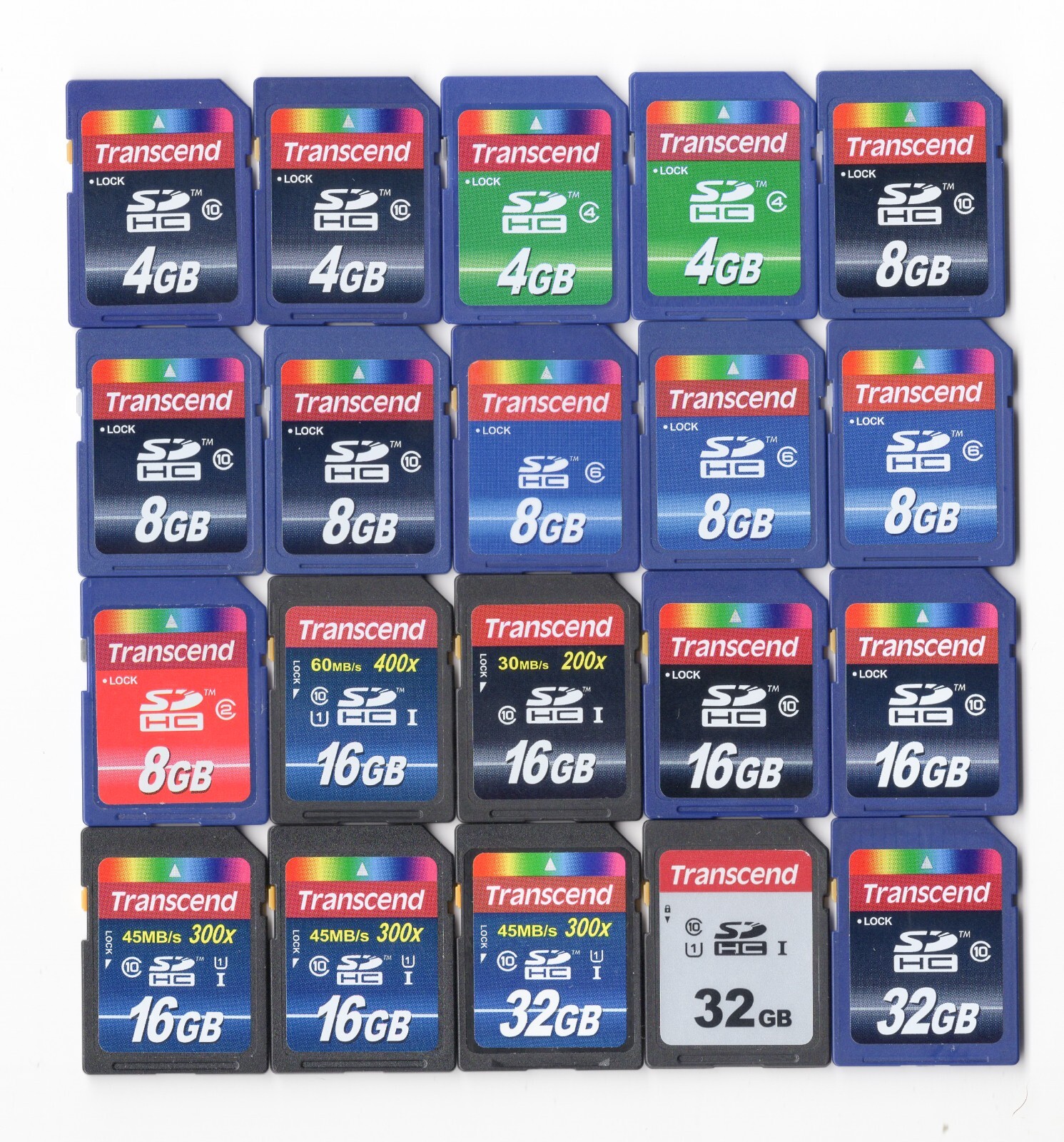 Lot 20x Transcend 4GB 8GB 16GB 32GB SDHC Camera Memory Cards